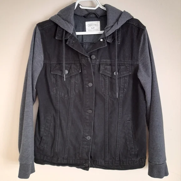 Ardene Jackets Coats Ardene Black And Grey Denim Jacket Size